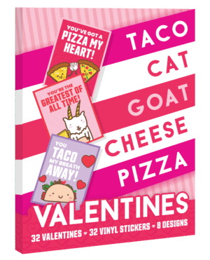Taco Cat Goat Cheese Pizza Valentines Day Cards box render