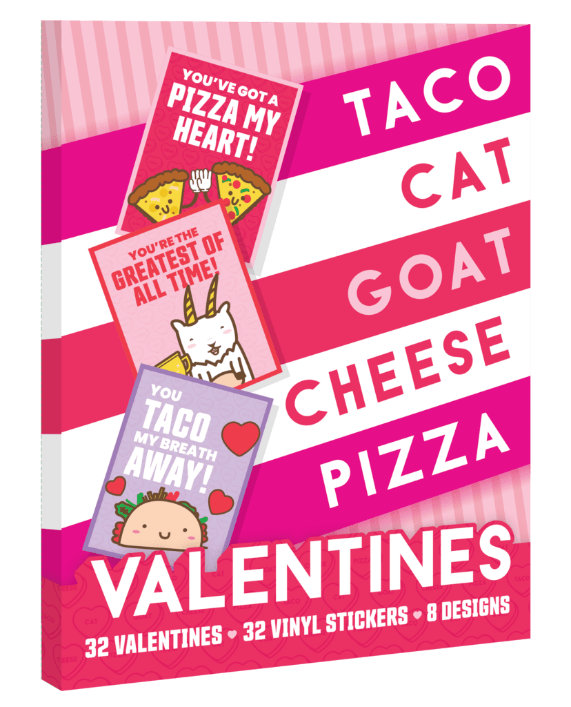 Taco Cat Goat Cheese Pizza Valentines Day Cards box render